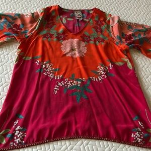 Johnny Was silk blouse